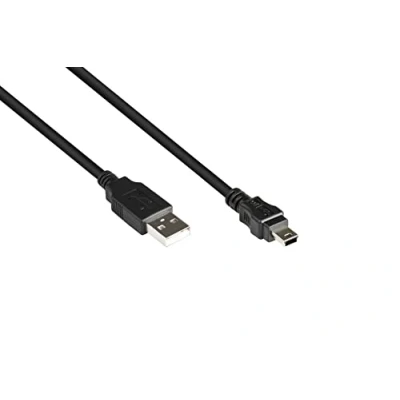 Afbeelding van USB Mini B naar A kabel USB2.0 tot 1A / zwart 5 meter