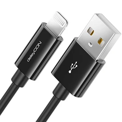 Afbeelding van deleyCON USB Lightning mobiele telefoonkabel A Zwart 1 m