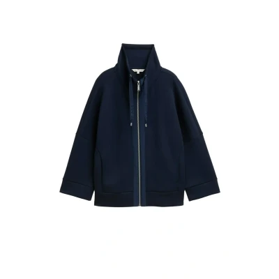Afbeelding van TOM Tailor Scuba Sweater met rits, Dames, Maat: XS, Sky captain blue