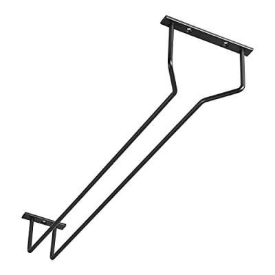 Afbeelding van SOTECH Glazenhouder voor 1 rij glazen 120 x 500 70 mm zwart Houdertje wijnglazen Flûtes Bierglazen Wijnglazenrek