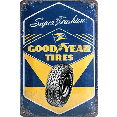 Afbeelding van Nostalgic Art Retro Tin Sign Goodyear Super Cushion Gift idea for car and motor fans, Metal Plaque, 20 x 30 cm