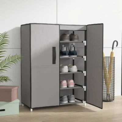 Afbeelding van Schoenenkast 60x28x90 cm stof grijs