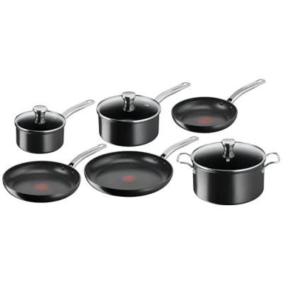 Afbeelding van Tefal Set van 6 stuks, pannen, potten, kookpan, inductie, antiaanbaklaag, robuuste handgreep, thermo signaal warmte indicator, Intensium E589S617