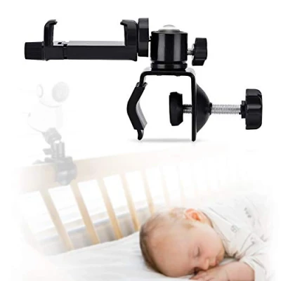 Afbeelding van Universele babyfoonhouder, babyfoonhouder voor wieg of wandplank, flexibele houder babycamera, veelzijdige montage, geen gereedschap nodig wandschade