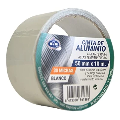 Afbeelding van S &amp; m aluminium band wit 50 mm x 10 (dikte 30 micron) SANEAPLAST plakband multifunctionele tape meter rol