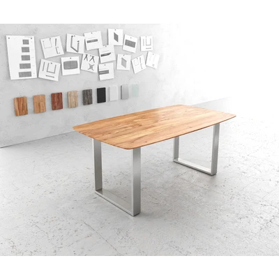 Afbeelding van eettafel Edge Boot acacia natuur 180x90 edelstaal smal zwitserse rand