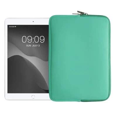 Afbeelding van kwmobile universele Tablet hoes Stevige stijlvolle voor tablets Neopreen sleeve Compatibel met 9,7&quot; 11&quot; mintgroen