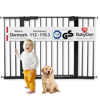 Afbeelding van Baby Dan 60116 2696 02 88, 1 drukbevestiging poortbarrière, voor deuren of trappen 73,2 x 71,8 5 cm, zwart