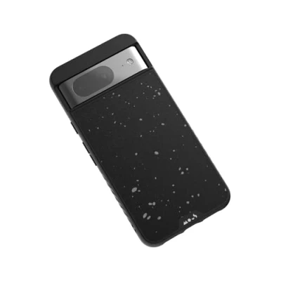 Afbeelding van Mous Case voor Google Pixel 8 met MagSafe Limitless 5.0 Gespikkeld Zwart Stof Hoesje Schokbestendig