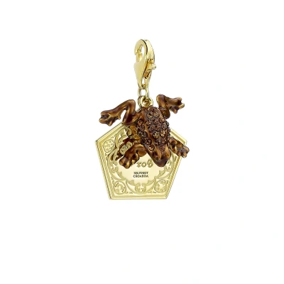 Afbeelding van Official Harry Potter Sterling Silver Gold Plated Chocolate frog Clip on Charm with Swarovski Crystal Elements