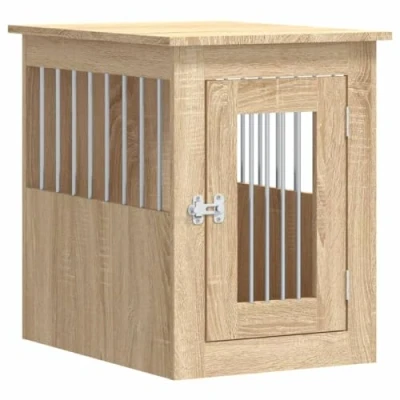 Afbeelding van Hondenbench 45x62x59 cm bewerkt hout sonoma eikenkleurig