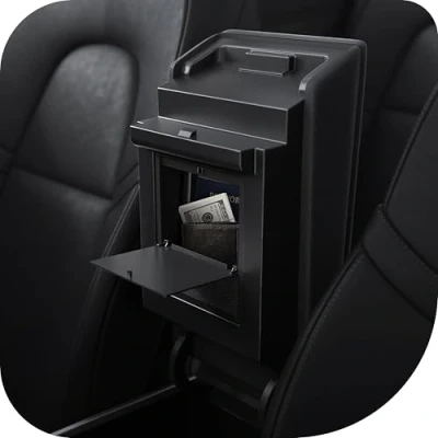 Afbeelding van Spigen Tesla Model Y 3 2021 2023 Verborgen Opbergdoos met één Druk op de Knop, Hoge Kwaliteit, Middenconsole Opbergbox Ontworfen voor Accessoires Carbon Editie