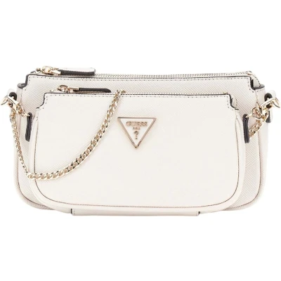 Afbeelding van GUESS Schoudertas Noelle Double Pouch Crossbody Bone Lichtgrijs