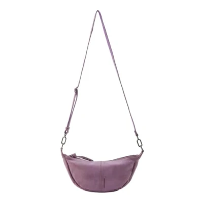 Afbeelding van FREDsBRUDER Leren Schoudertas My Old Friend Halfmoon Bag Lavender Paars
