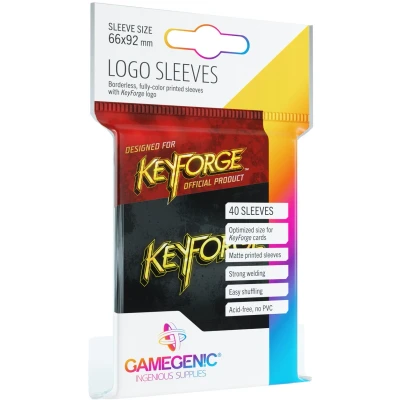 Afbeelding van Gamegenic KeyForge Logo Sleeves: Black (40 stuks)