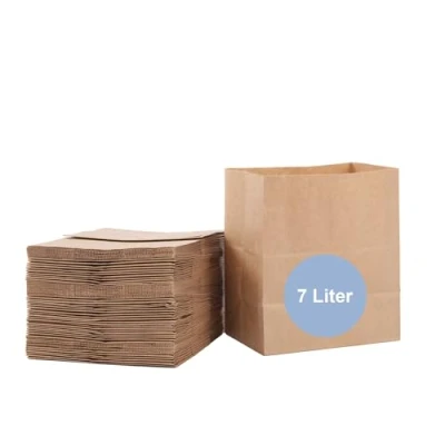 Afbeelding van ZURAS® 100 stuks papieren afvalzakken van 7 l biologische voor biotbak papier, natte en scheurvaste zakken