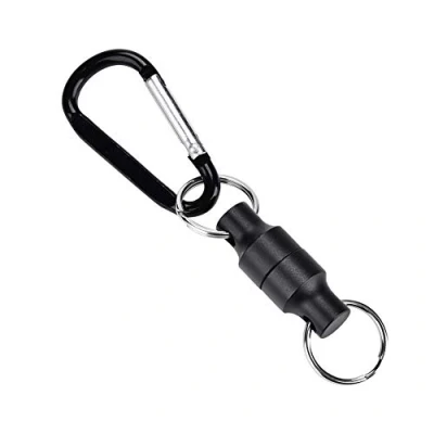 Afbeelding van Vissen Magnetische magneet Gesp Vliegnet Ontgrendelingsklem Hangende houder Lanyard Clip voor vissen, vliegvissen Sluiting Hangend(Single Buckle Length Zwart)