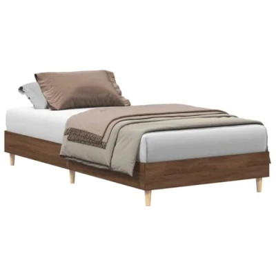 Afbeelding van vidaXL Bedframe zonder matras 90x200 cm spaanplaat bruin eiken