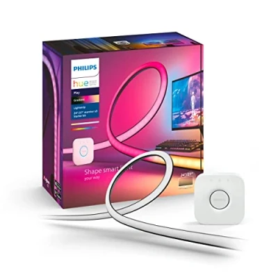 Afbeelding van Philips Hue Gradient Lightstrip White and Color voor 24 27 inch PC&#039;s 3 pack + Bridge