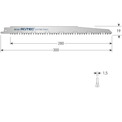 Afbeelding van Rotec RC160 reciprozaagblad levend hout 5 stuks