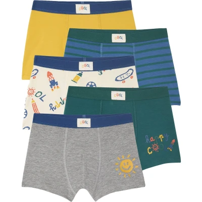 Afbeelding van Vertbaudet Set van 5 stretch boxershorts voor jongens COOL
