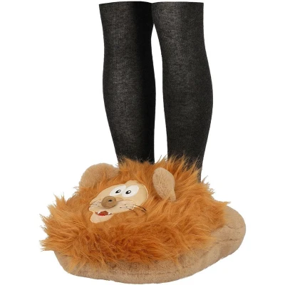 Afbeelding van Apollo Grote voetenwarmer slof Leeuw one size 30 x 27 cm Dierensloffen