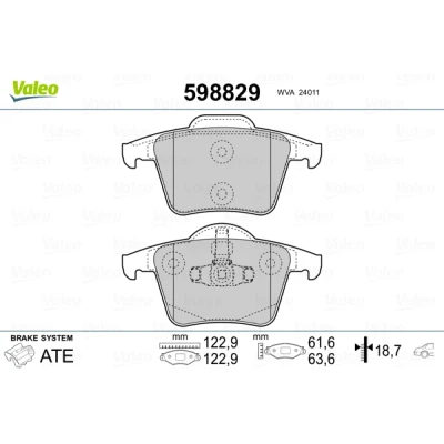 Afbeelding van Valeo Remblokset 598829