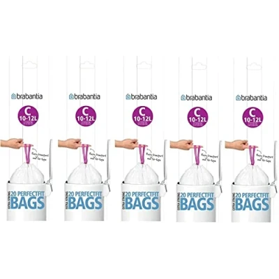 Afbeelding van Afvalzak 10 12 liter met trekbandsluiting (C), Brabantia