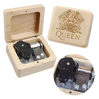 Afbeelding van Sinzyo Queen Bohemian Rhapsody Muziekdoos Vintage Houten Kerstmis Valentijnsdag Verjaardagscadeau (Esdoornhouten kist Rhapsody)