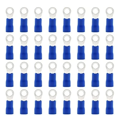 Afbeelding van Hocansen 100 stuks terminal ringverbinders M4 ring krimptang elektrische connectoren met oogje krimpterminal set voor draden (PR4/blauw)
