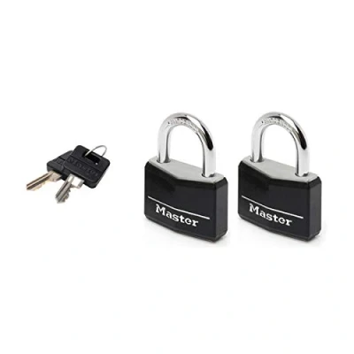 Afbeelding van MasterLock Hangslot 40mm zwart (2 stuks)