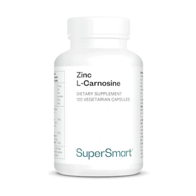 Afbeelding van Supersmart Zink L Carnosine 75 mg per portie Darm gezondheid en anti ontsteking supplement Help verminderen zure reflux Non GMO glutenvrij 90 vegetarische capsules
