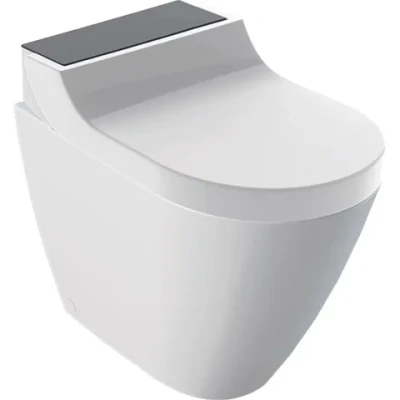 Afbeelding van Geberit aquaclean tuma comfort douchewc compleet met rimfree closetpot glas zwart 146310sj1 146 310 sj 1