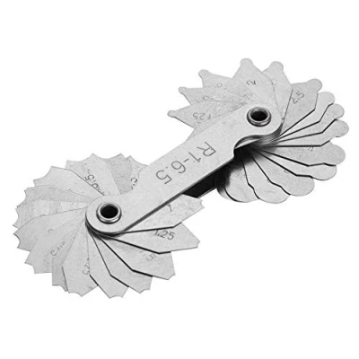 Afbeelding van Radiusmeter, R0.3 1.5/R1 6.5/R7 14.5/R15 25//R25 50/R52 100MM roestvrijstalen radiusfilet meter (R1 6.5MM)