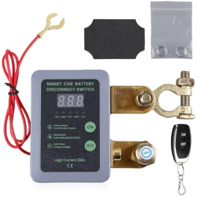 Afbeelding van GAOUTO 12 V 240 A draadloze op afstand bestuurde auto scheidingsschakelaar, afstandsbediening batterij scheidingsschakelaar met afstandsbediening, kill switch,