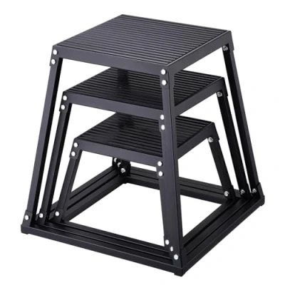 Afbeelding van VEVOR Plyometrische springboxen, 30/40 cm plyo box, platform en springende behendigheidsbox, antislip fitnessoefening, opstapboxset voor thuisgymnastiek, conditionering krachttraining, zwart