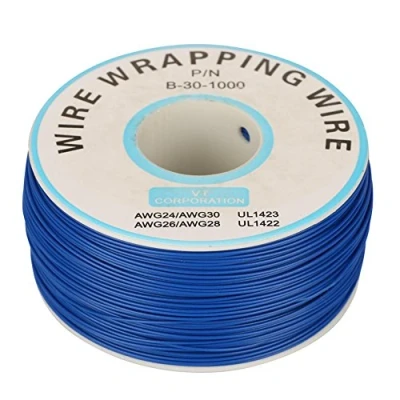 Afbeelding van Koper Gestrande Draad, Hoge Temperatuur Bestand Vertind Roll Elektrische Draad 0.25mm, 30 AWG Gauge Dirigent Strengen van Single (Blauw)