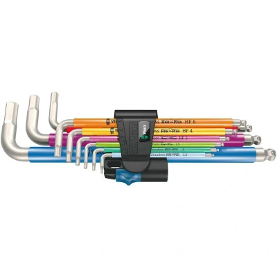 Afbeelding van Wera 3950/9 9‑delig Hex Plus Multicolour HF Stainless 1 Stiftsleutelset,