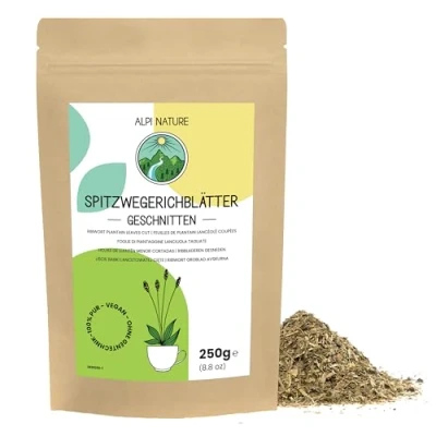 Afbeelding van weegbree 250g van Alpi Nature, thee los, bladeren, gedroogd voor het bereiden smalle thee, en kruidenthee