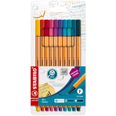 Afbeelding van STABILO point 88 Fineliner 0,4 mm Etui Met 10 Fashion Colors