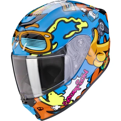 Afbeelding van Scorpion Exo JNR Fun Blue Orange S Maat Helm