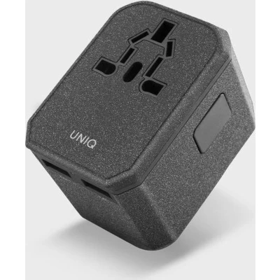 Afbeelding van Uniq jongen. netwerk. Voyage World Adapter 33W + 2xUSB PD 18W QC 3.0 grijs (LITHOS Collective)