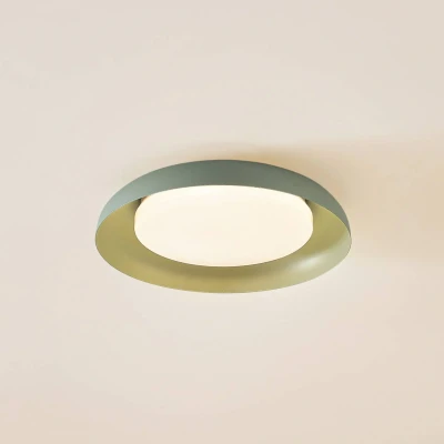 Afbeelding van Lindby LED plafondlamp Florie, groen, metaal, Ø 40 cm