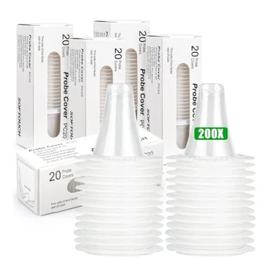 Afbeelding van 200 stuks bruine thermometers, reserveonderdelen voor oorthermometer, bruin, navulverpakkingen, thermometer, thermometer caps