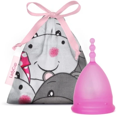Afbeelding van Ladycup Menstruatiecup Pinky Hippo Maat S, 1 stuks