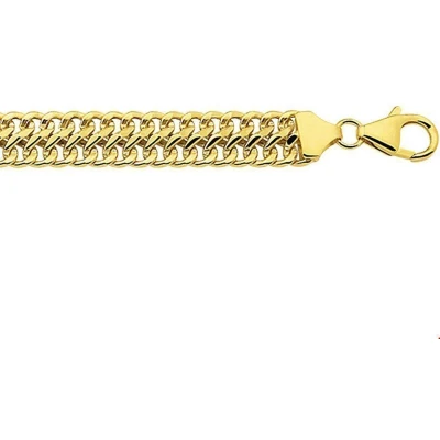 Afbeelding van Armband Zilgold Dubbel Gourmet geelgoud met zilveren kern 8 mm