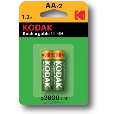 Afbeelding van Kodak Rechargeable AA 2600mAh Oplaadbare Batterij 4 pack Kleurloos Batterijen