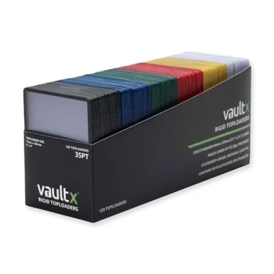 Afbeelding van Vault x Premium extra dikke naadloze meerkleurige toploaders 35pt 3&quot; 4&quot; stijve kaarthouders voor ruilkaarten en sportkaarten (120 stuks)