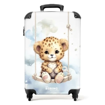 Afbeelding van NoBoringSuitcases.com® Baby koffer cheeta Trolley koffertje 55x35x25