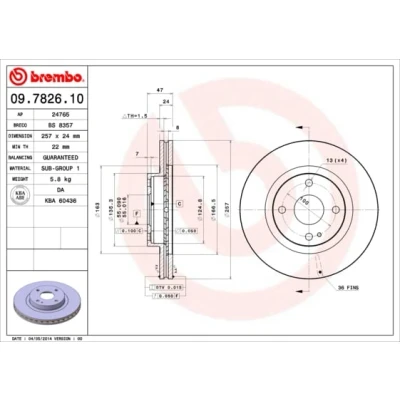 Afbeelding van Brembo Remschijf 09.7826.10